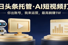 头条号AI托管，我提供作品，你提供账号，每天5分钟发布，小白躺赚3000 
