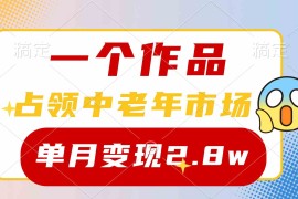 （10037期）一个作品，占领中老年市场，新号0粉都能做，7条作品涨粉4000 单月变现2.8w