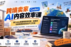 跨境卖家AI内容效率课：用Codex搭建商品知识库、场景库与短视频自动化生产工作流