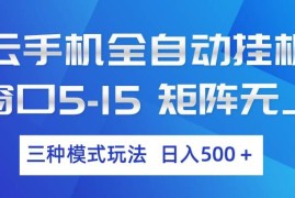 （17694期）云手机全自动挂机 三种模式玩法 日入500 