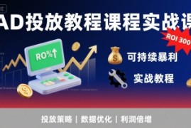 AD投放教程课程实战课，实现广告ROI300% 可持续暴利
