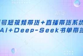 视频号短视频带货 直播带货系统课 AI Deep-Seek书单带货