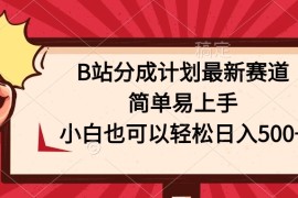 B站分成计划最新赛道，简单易上手，小白也可以轻松日入500 