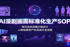 AI漫剧画面标准化生产SOP：网文选本改编分镜设计，人物场景资产生成成片全流程
