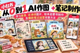2026小红书AI内容创作从0到1：学习条漫、古诗词图片、绘本启蒙书制作及爆款笔记运营完整方法