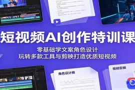 短视频AI创作特训课：零基础学文案角色设计，玩转多款工具与剪映打造优质短视频