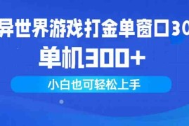 （9889期）异世界游戏打金单窗口30 单机300 小白轻松上手