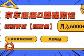 京东逛逛0基础搬运、视频带货【赚佣金】月入6000 【揭秘】