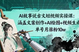 （16369期）AI故事说古文短视频实操课：涵盖文案创作 AI绘图 视频生成，单号月涨粉10w