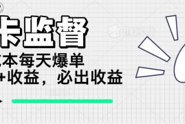 （14303期）打卡监督项目，0成本每天爆单1000 ，做就必出收益
