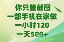你只管截图，一部手机在家做，苹果安卓都可以，一天5张 【揭秘】