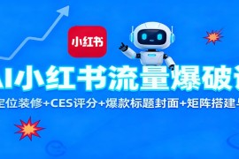 AI小红书流量爆破课：账号定位装修 CES 评分 爆款标题封面 矩阵搭建与引流