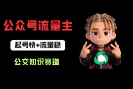 公众号流量主之公交知识赛道，起号快 流量稳，从0-1全流程讲解！
