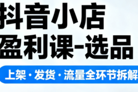 抖音小店盈利课-选品·上架·发货·流量全环节拆解