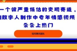 一个被严重低估的变现赛道，AI数字人制作中老年情感视频，条条上热门