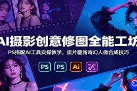 AI摄影创意修图全能工坊：PS搭配AI工具实操教学，废片翻新奇幻人像合成技巧