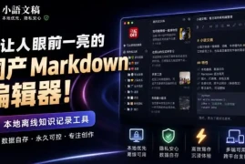 让人眼前一亮的国产Markdown编辑器！本地离线高性能知识记录工具，免费免登录使用小语文稿