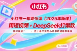 小红书一年陪伴课【2025年新课】，用短视频 deepSeek打爆款，史上最干货的小红书店铺爆款课程