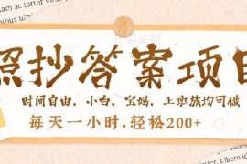 （14219期）照抄答案，一个问题薅多遍，就有收益，每天一小时，轻松200＋