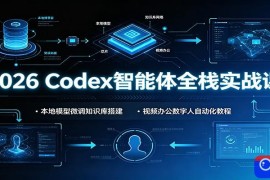 2026 Codex智能体全栈实战课：本地模型微调知识库搭建，视频办公数字人自动化教程