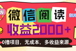 （11036期）微信阅读4.0卡bug玩法！！0撸，没有任何成本有手就行，一天利润100 