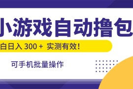 小游戏自动撸包，手机批量操作，小白日入300  