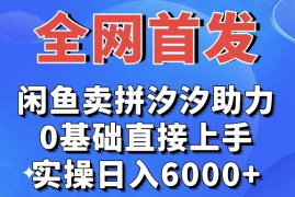 全网首发 闲鱼买拼夕夕助力 0基础直接上手 实操日入6000 