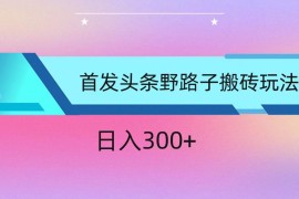 ai头条掘金野路子搬砖玩法，小白轻松上手，日入300 