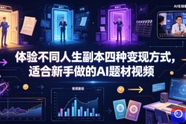 体验不同人生副本四种变现方式，适合新手做的AI题材视频