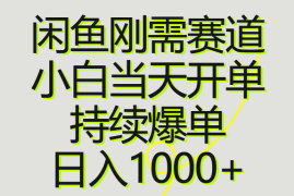 （10802期）闲鱼刚需赛道，小白当天开单，持续爆单，日入1000 