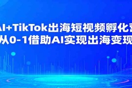 AI TikTok出海短视频孵化营，从0-1借助AI实现出海变现