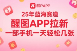 25年蓝海赛道，醒图APP拉新，一部手机一天轻松几张