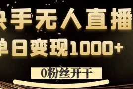 0粉丝开干，快手无人直播，单日变现1k 【揭秘】