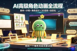 AI高级角色动画全流程：剧本×分镜×角色设计×3D渲染×动态化，从概念到成片一站式教学