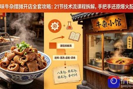 原味牛杂摆摊开店全套攻略：21节技术流课程拆解，手把手还原爆火配方
