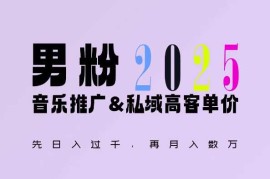 2025年，接着续写“男粉 私域”的辉煌，大展全新玩法的风采，日入1k 轻轻松松