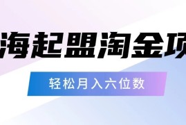 月入六位数的蓝海项目，起盟淘金有手就能做，轻松月入六位数