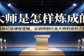 大师是怎样炼成的：揭秘亿级课程逻辑，从讲师到行业大师的进阶之路