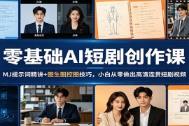 零基础AI短剧创作课：MJ提示词精讲 图生图控图技巧，小白从零做出高清连贯短剧视频