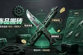 CS2饰品搬砖，每轮收益为采购本金的10-100% ，最强搬砖型副业，steam搬砖
