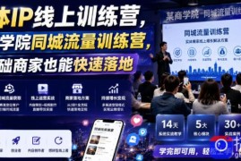 实体IP线上训练营，某商学院同城流量训练营，零基础商家也能快速落地
