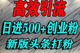 今日头条打创业粉，一篇文章就能引流几百个精准创业粉，日进500 精准流量