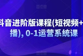 抖音进阶版课程(短视频 直播), 0-1运营系统课