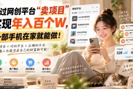 靠卖网创项目变现，一年拿下百万收益！一台手机就能操作！