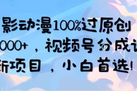 （10052期）AI电影动漫100%过原创，日入2000 ，视频号分成计划最新项目，小白首选！