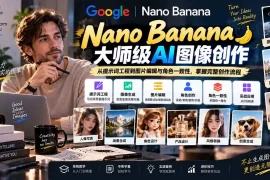【无水印】Nano Banana大师级AI图像实战课：从提示词工程到图片编辑与角色一致性，掌握完整创作流程
