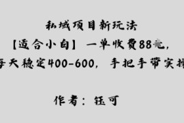 私域项目新玩法【适合小白】一单收费88米，每天稳定几张，手把手带实操