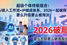 （17789期）超级个体终极组合：AI嵌入工作流 IP做成体系，2026一起破局，要么升级要么被淘汰