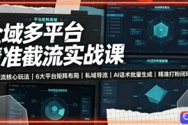 全域多平台精准截流实战课｜7大截流核心玩法、6大平台矩阵布局、私域导流、AI话术批量生成、精准打粉闭环教程