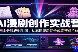 AI漫剧创作实战营：AI剧本分镜光影生图，动态运镜后期合成完整成片体系